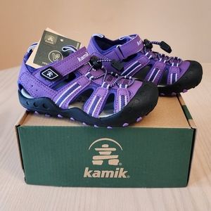 Kamik closed toe sandals purple girls size 10